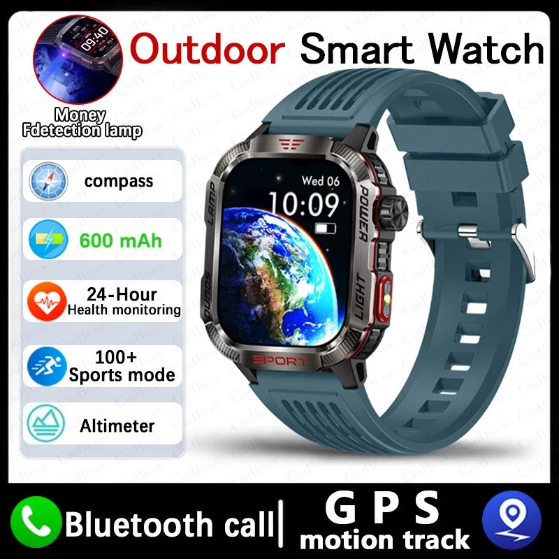 For Huawei GPS Outdoor Sport LED Light Smartwatch Men 600mAh Large Battery Cash Verification Function Bluetooth Call Smart Watch