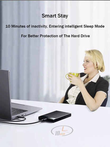 Portable  SATA To Type-C Hard Drive Chassis Intelligent Digital Display Adapter 2.5 Inch 6Gbps External HDD Case for PC Laptop