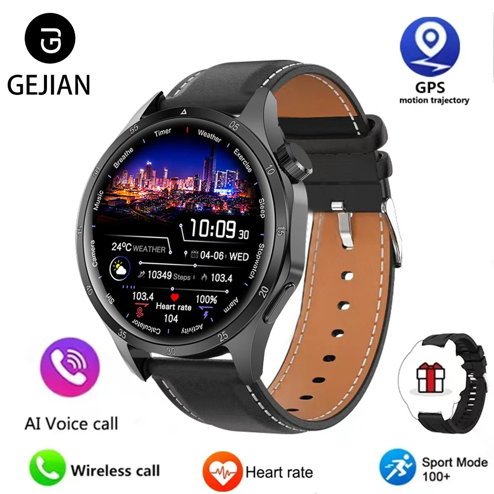 2025 New Mens Smart Watch 360 * 360 Bluetooth Call Smartwatch AMOLED Screen GPS Smart Watches NFC Waterproof Smart Watch for Men
