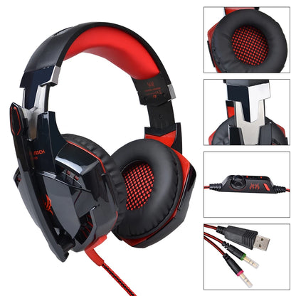 G2000 Gaming Headsets Big Headphones with Light Mic Stereo Earphones Deep Bass for PC Computer Gamer Laptop PS4 New X-BOX
