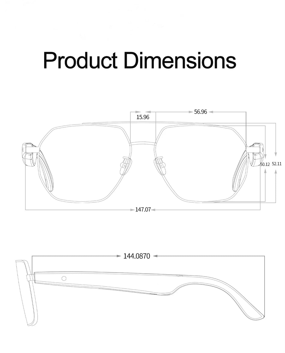 2025 New Smart Glasses Multiple Language Real-time Translation Wireless Call Music Play Sunglasses Waterproof Mens Smart Glasses