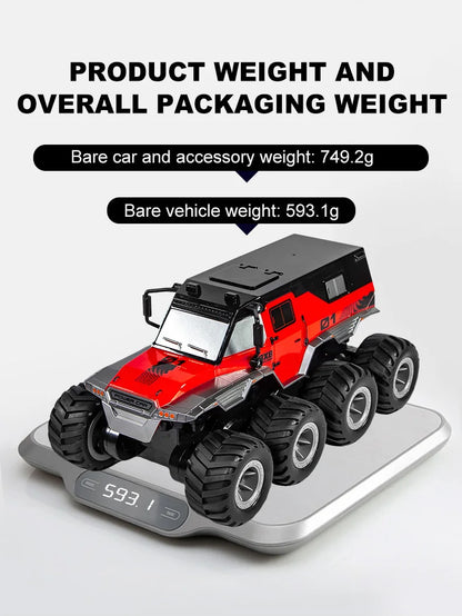 JJRC 8x8 2.4G Remote Control Car 8wd Off-road Amphibious Stunt Vehicle 8-Wheel Speed Racing Truck Waterproof Crawler Toys