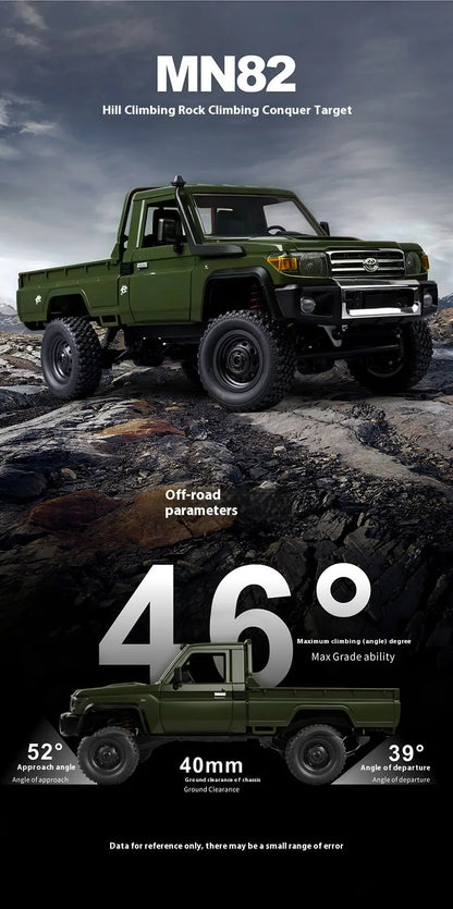 MN MODEL RC 1:12 4x4 Jungle Diving Car Climbing Off-road Wading Vehicle Rock Crawler Shovel Tool Box Truck Toy for Adult Gift