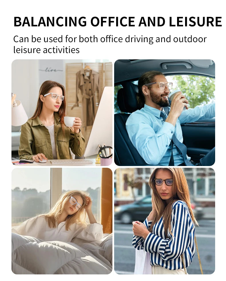 Smart glasses new color-changing lenses multifunctional sunglasses transparent anti-blue light eye protection for men and women