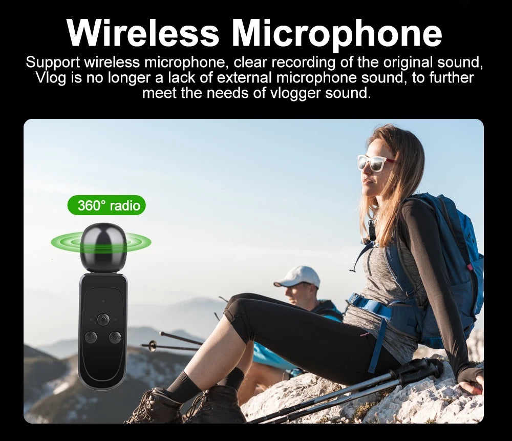 Ourlife 5K 4K60FPS Action Camera IPS Touch LCD EIS 170° DVR 30M Waterproof 5X Zoom Sport Camera With Wireless Mic&Remote Control