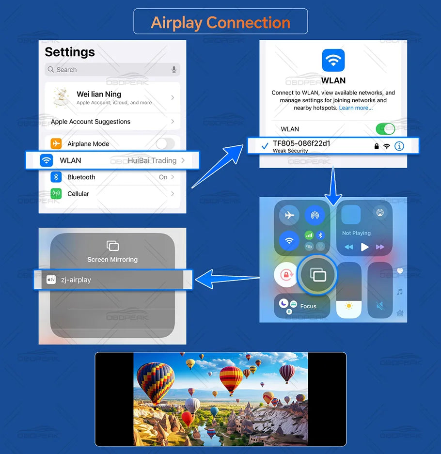Dash Cam 5K Front Rear Car Camera Wireless CarPlay & Android Auto  WiFi GPS 11.3" Touch Screen GPS Navigation Night Vision DVR