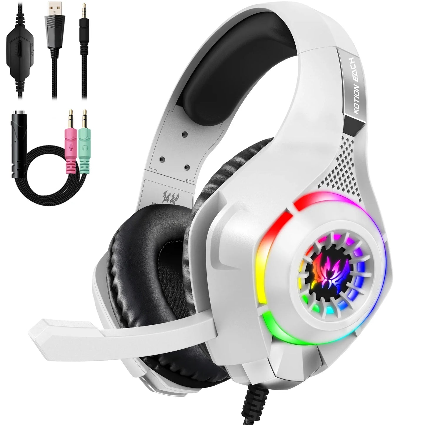 Wired Gaming Headpset Headphone with Microphone 3.5mm PC Gaming Headset Earphones For Computer Laptop PS4 PS5 Xbox Bass Stereo