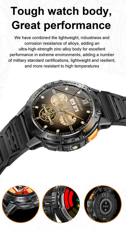 LIGE New AMOLED Smart Watch Men with Flashlight Sports Waterproof Fitness Tracker Bluetooth Call Smartwatch Man For Android ios