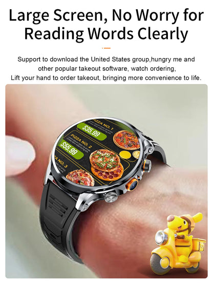 2024 H18 Smart Watch 1.85'' Large Screen HD Display 5G SIM Card WIFI Video Call Side Camera Fitness Tracker Pedometer for Men