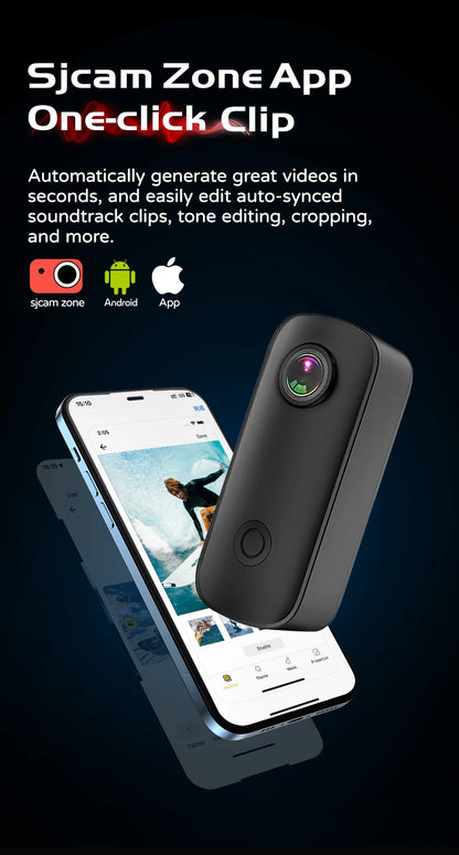 SJCAM C100 / C100Plus Mini Thumb Camera 1080P30FPS / 4K30FPS H.265 12MP 2.4G WiFi 30M Waterproof Case Action Sport DV Camcorder