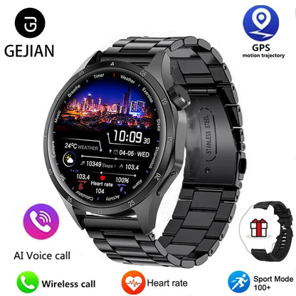 2025 New Mens Smart Watch 360 * 360 Bluetooth Call Smartwatch AMOLED Screen GPS Smart Watches NFC Waterproof Smart Watch for Men