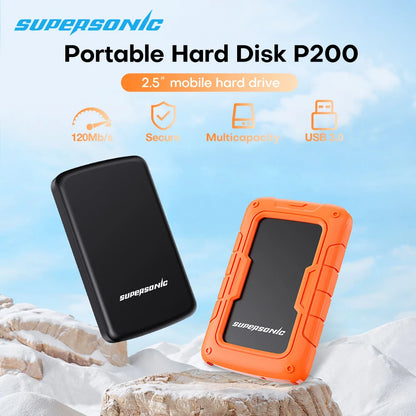 Supersonic Portable Hard Drive PHDD USB 3.0 1TB 500G 2.5 Inch External SSD Hard Disk For Laptop Computer Smart TV PS4