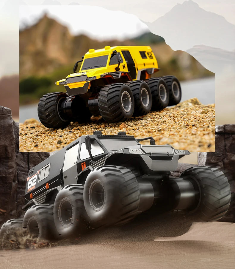  JJRC Q137 8x8 2.4G Remote Control Car 8wd Off-road Amphibious Stunt Vehicle 8-Wheel Speed Racing Truck Waterproof Crawler Toys