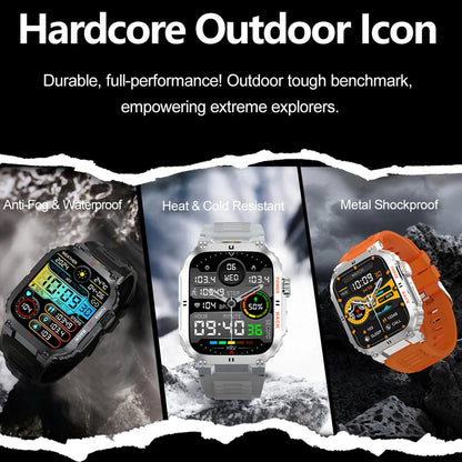 Men's Outdoor Sports Bluetooth Call Smart Watch 1.91 Inch Full Screen Touch Flashlight 110+ Sport Mode Smartwatch 2025 New