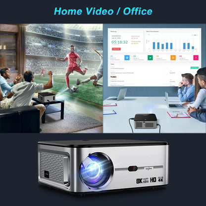 GOOJODOQ Full HD 1080P Projector 4K 8K 700ANSI 15500Lumens Android WiFi LED Video Movie Projector LED Home Theater Cinema Beamer