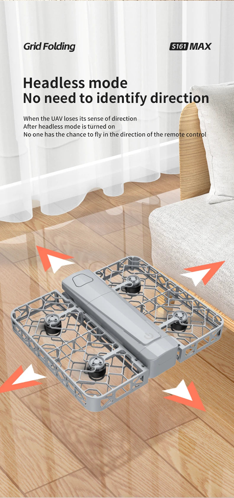 Original Mini Drone Flying Camera S161 RC Dron 8K HD Aerial Photography Pocket UAV with Screen Control Brushless Full Enclosure