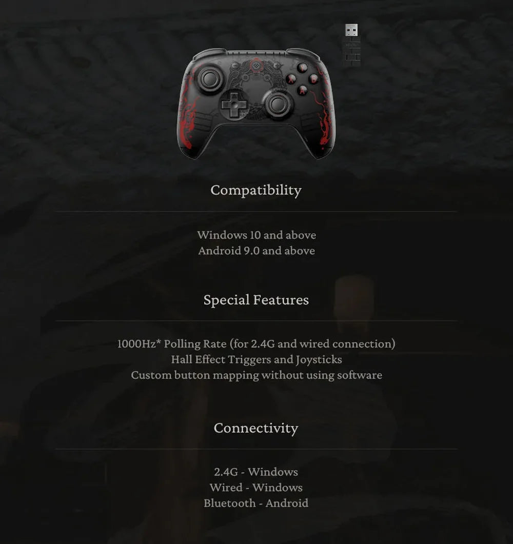 8BitDo Gamepads PC Black Myth Wukong Ultimate 2C Wireless or Wired Gaming Controller Windows 10 11 Steam Raspberry Pi Android