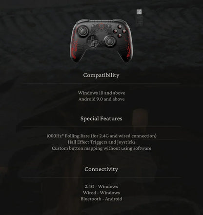 8BitDo Gamepads PC Black Myth Wukong Ultimate 2C Wireless or Wired Gaming Controller Windows 10 11 Steam Raspberry Pi Android