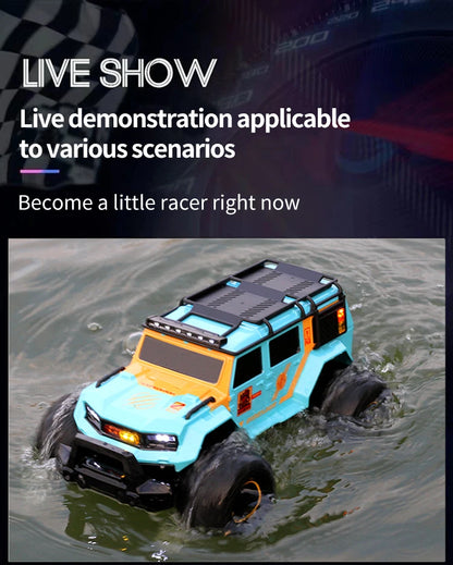 Rc Car Waterproof Amphibious 4Wd Off-Road Vehicle Remote Control Water Land Crawler Stunt Climbing Truck Toys for Boys Children
