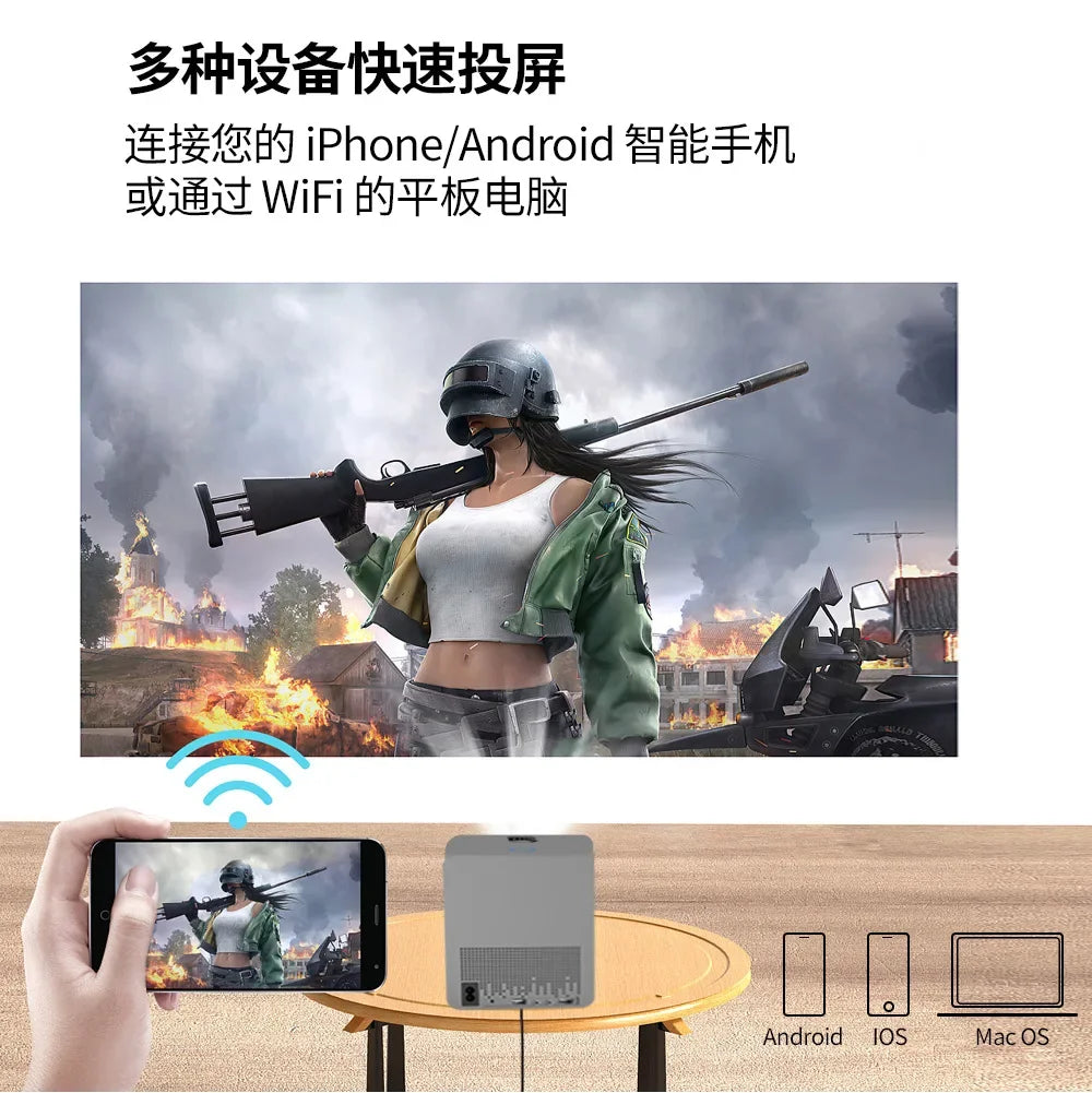 LCD Projector T03 Android Portable 4K Projector Home 1080P Projector