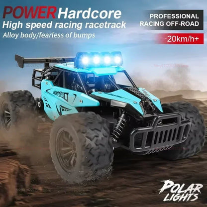 RC Alloy Car 1:16 Scale 2WD Off-Road Climbing Remote Control Car With LED Light 20KM/H High Speed Toys Gifts For Boys Girls Kids