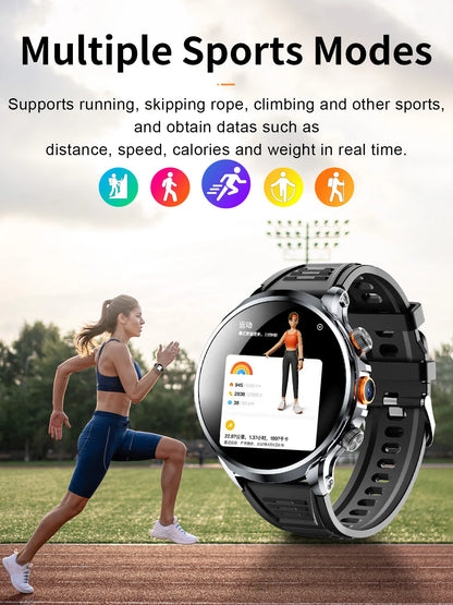 2024 H18 Smart Watch 1.85'' Large Screen HD Display 5G SIM Card WIFI Video Call Side Camera Fitness Tracker Pedometer for Men
