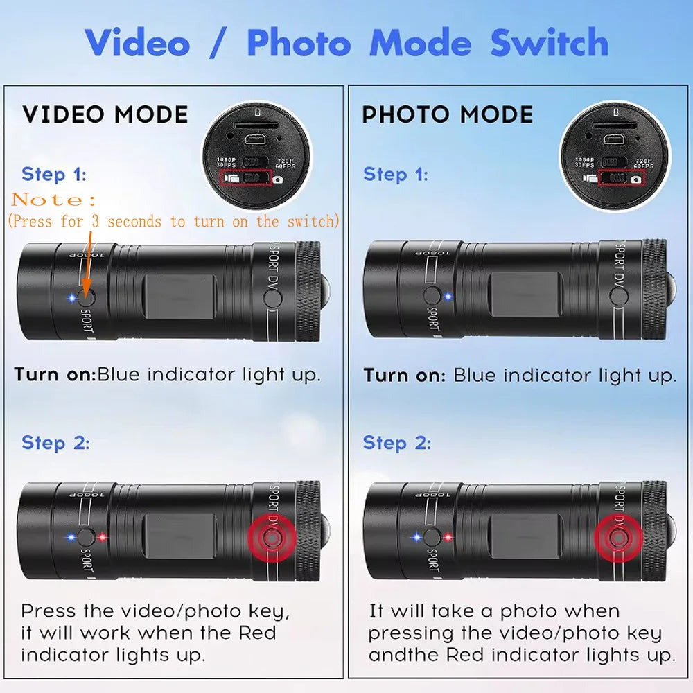 New Tactical 720 1080P Helmet Camera Sport Camera With Video Photo Function For Hunting Airsoft CS Wargame