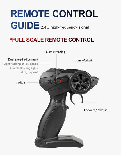 RC Alloy Car 1:16 Scale 2WD Off-Road Climbing Remote Control Car With LED Light 20KM/H High Speed Toys Gifts For Boys Girls Kids