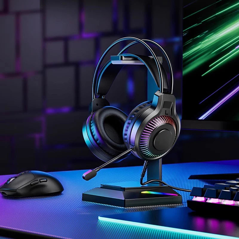 Goldpo G20 Gaming Headphones For PC/PS4/PS5 7.1 Surround RGB Gaming Headset Gamer USB Wired Headphones with Noise Cancelling Mic