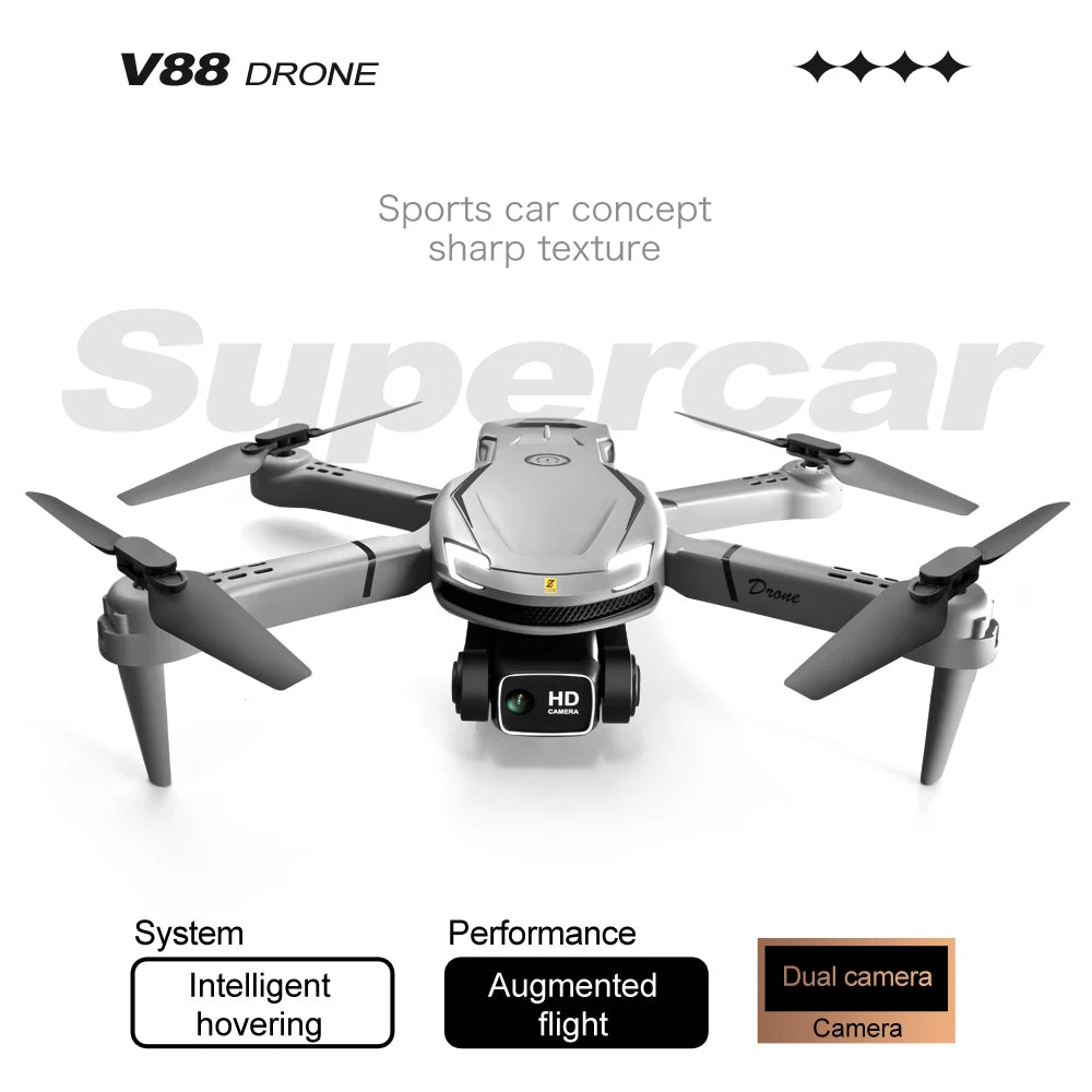 Original V88 Drone 8K Professional Aerial Dual-Camera Omnidirectional Obstacle Avoidance Mini Drone GPS Folding Quadcopter 10km