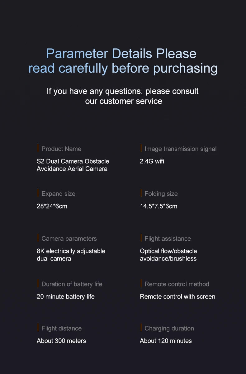 S2 Drone 8k Professional Hd Dual Camera Obstacle Avoidance Foldable Quadcopter Drone With Screen Remote Control New