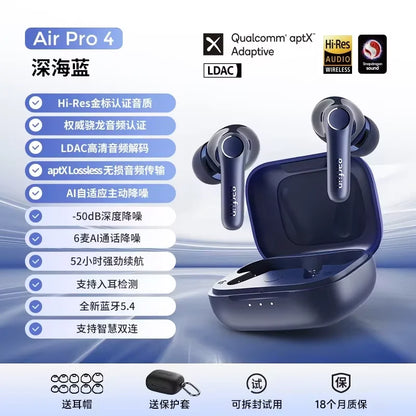 EarFun Air Pro 4 Wireless Earphone Active Noise Reduction HI-FI Bluetooth5.4 Earphones E-sports IPX5 Waterproof PC Gamer Earbuds