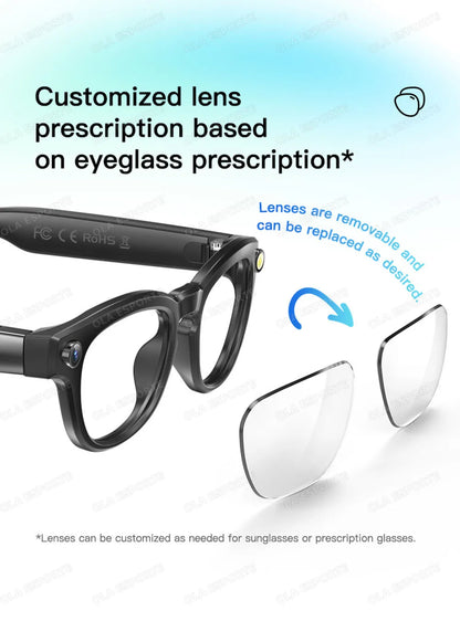 New Smart Glasses 2025 Recording Videos 800W Camera AI Photo Recognition Answer Translation Charging Lens BT Music Smartglasses