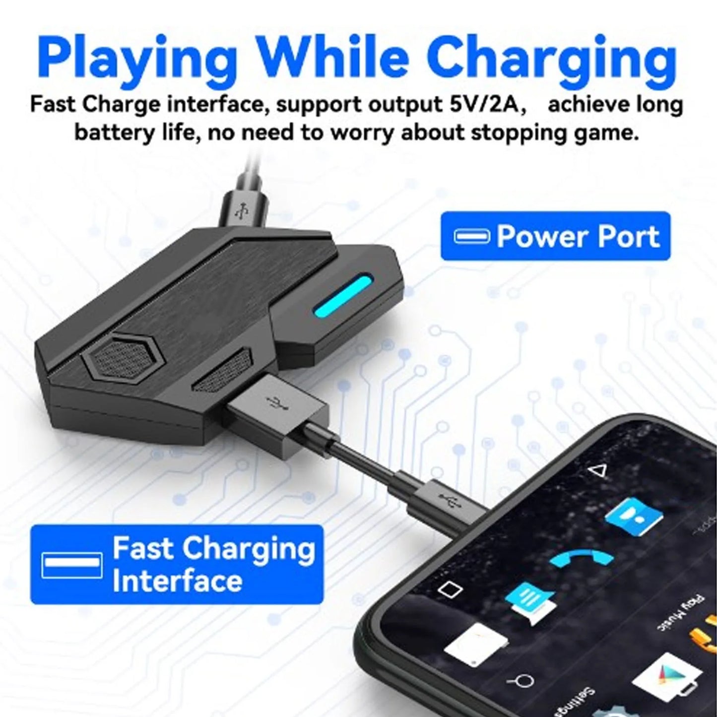 Mobile Game Combo Pack Bluetooth Connection Single Hand Keyboard Mouse Combo Responsive with Adjustable Phone Holder for Gaming