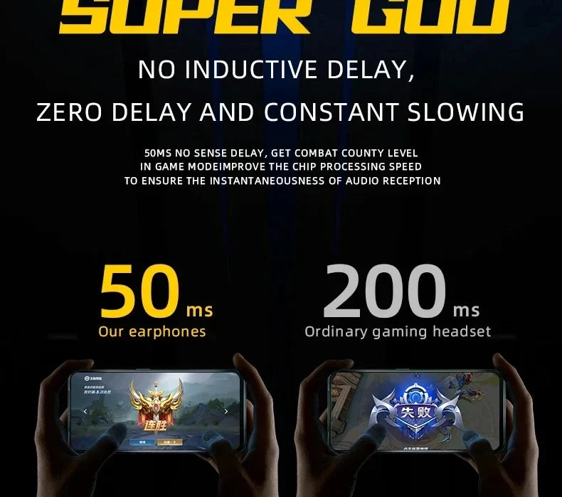 Gaming Earbuds Wireless Bluetooth Earphones With Mic Bass Audio Sound 9D Stereo Music HiFi Headset Game Sport Headphones