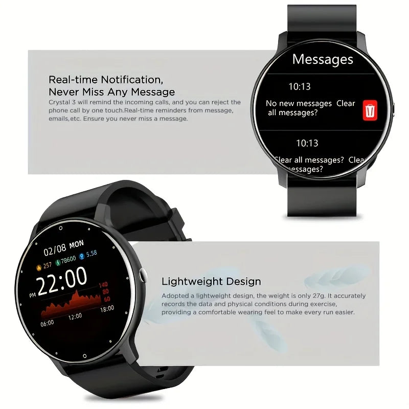 2025 New Smart Watch Men Full Touch Screen Sport Fitness Watch IP67 Waterproof Bluetooth For Android ios smartwatch Men+box