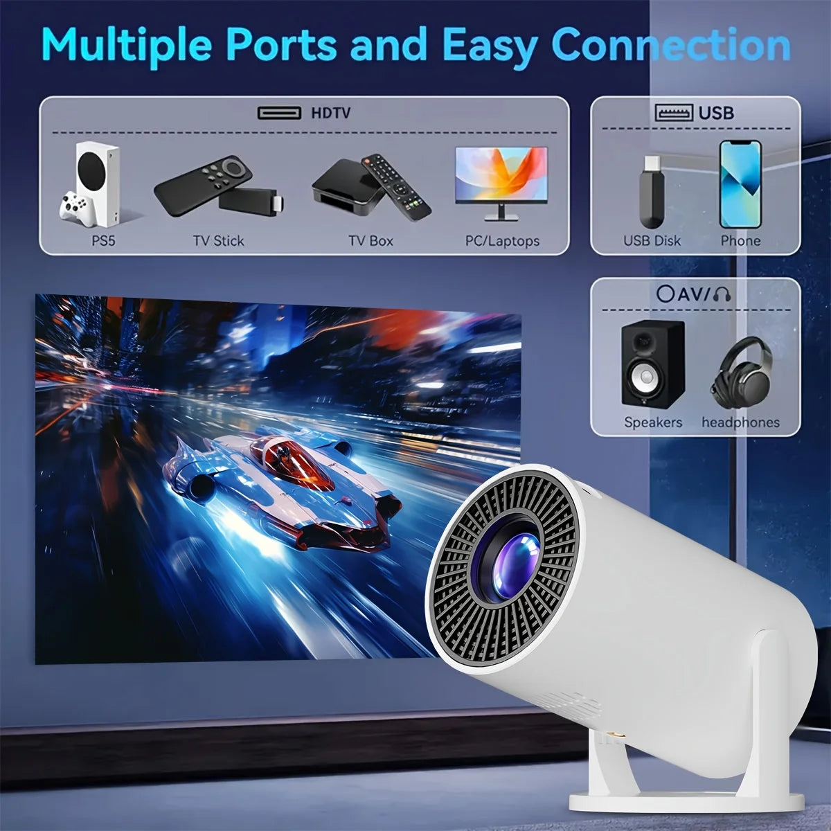 Portable Mini Projector，Mini projector for movies on the wall