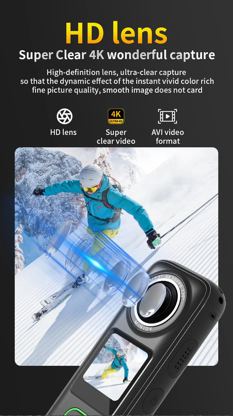 4K Action Camera HD Touch Screen Outdoor Anti Shake Sports DV Handheld Video Recorder Vlog Action Cam Pocket Body Camera