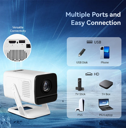 PROGAGA PG310 Mini Projector 4K Android 300Ansi BT5.4 Projetor For Movie PG310 Smart Home Theater Outdoor Video Portable Beamer