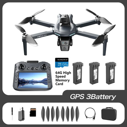 XT606 GPS Screen Control Brushless Drone 5G Optical Streaming Folding HD Dual Camera Screen Large 4.3 Inch One Key Return Flight