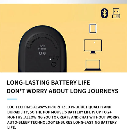 Logitech M350 POP MOUSE Wireless Bluetooth Mouse Girls Small Cute Computer iPad Office Home Notebook