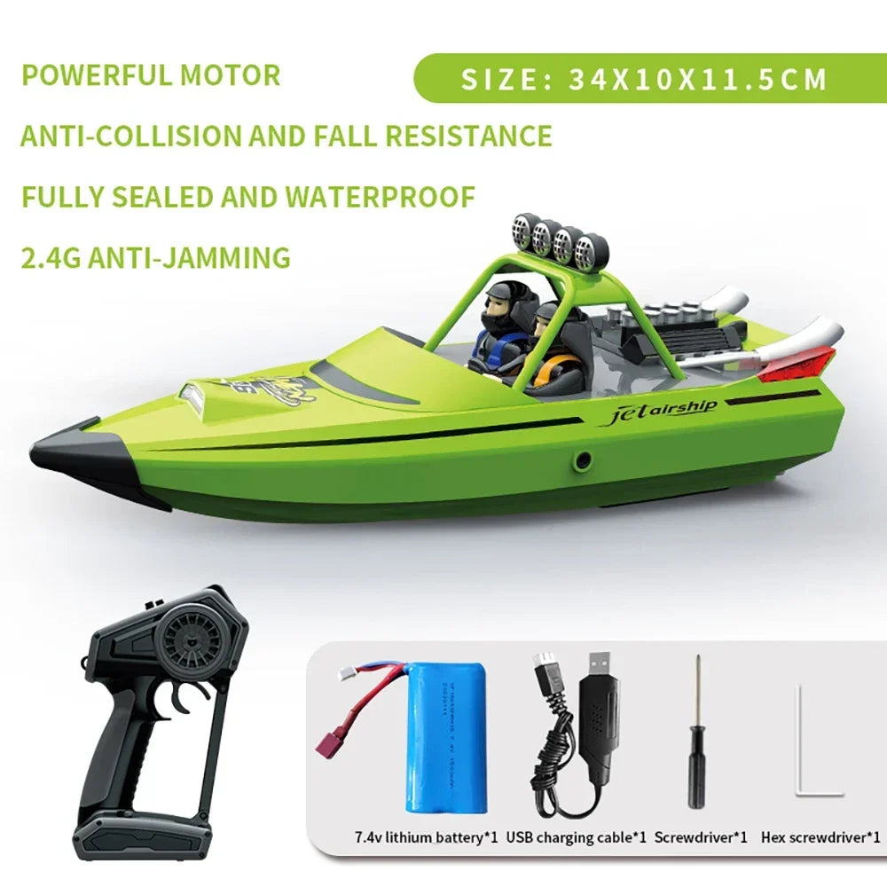 TY725 RC Boat TURBOJET PUMP High-Speed Remote Control Jet Boat Low Battery Alarm Function Adult Children Toys Gift