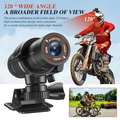 F9 Mini Sport DV Action Sports Camera Flashlight Helmet Full HD1080P Video Ideal for Bike Motorcycle Waterproof Camcorder