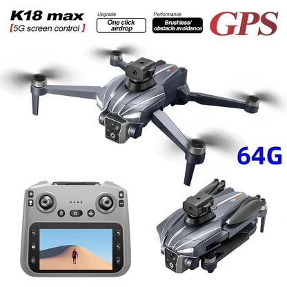 GPS MAX Drone with 8k professional HD camera 5G WiFi Brushless barrier avoidance Folding quadcopter