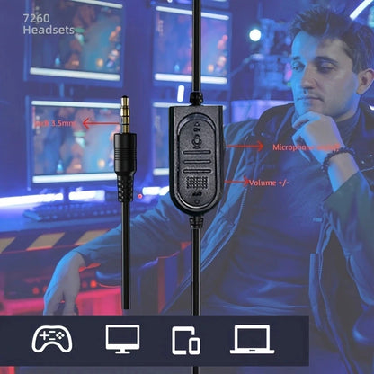 Wired over-ear gaming headphones unisex for laptops desktops gaming devices ideal for online classes meetings gaming with HD sou