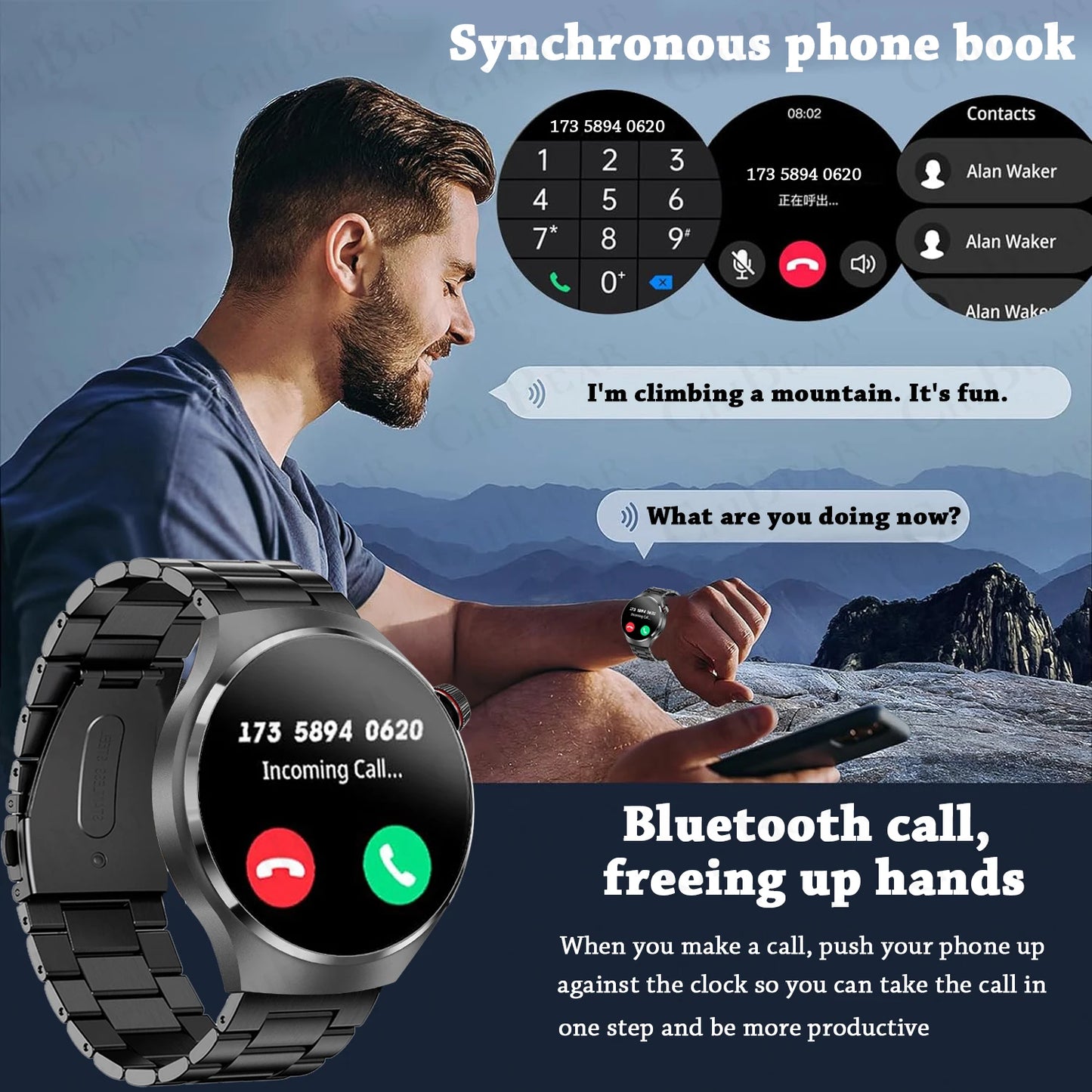 2025 New Fashion Ladies Smart Watch Full Screen Touch Health Monitoring Waterproof Blue Call Smartwatches Android IOS