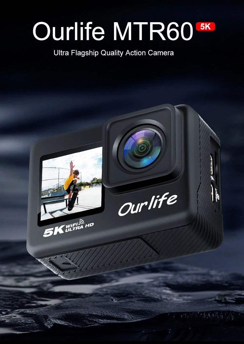 5K Action Camera 2.0'' Touch Screen 170° 30M Waterproof 5X Zoom WiFi Sport Camera With 2 in 1 Remote Control