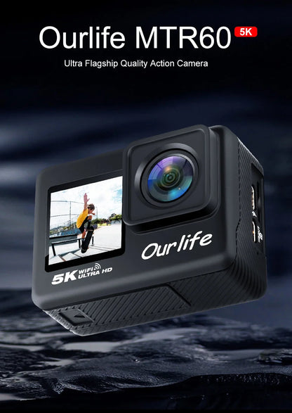 5K Action Camera 2.0'' Touch Screen 170° 30M Waterproof 5X Zoom WiFi Sport Camera With 2 in 1 Remote Control