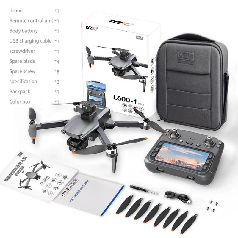 New L600 Pro-1 Max Drone 3-Axis 4K HD Dual Camera Brushless Motor With Laser Obstacle Avoidance GPS 5G WIFI Quadrotor Rc Dron