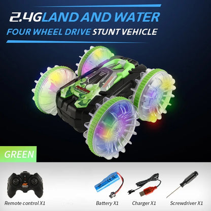 New RC Stunt Amphibious Stunt Off-road Electric Remote Control Vehicle Double-sided Tumbling Car Children's Lighting Toys Gifts